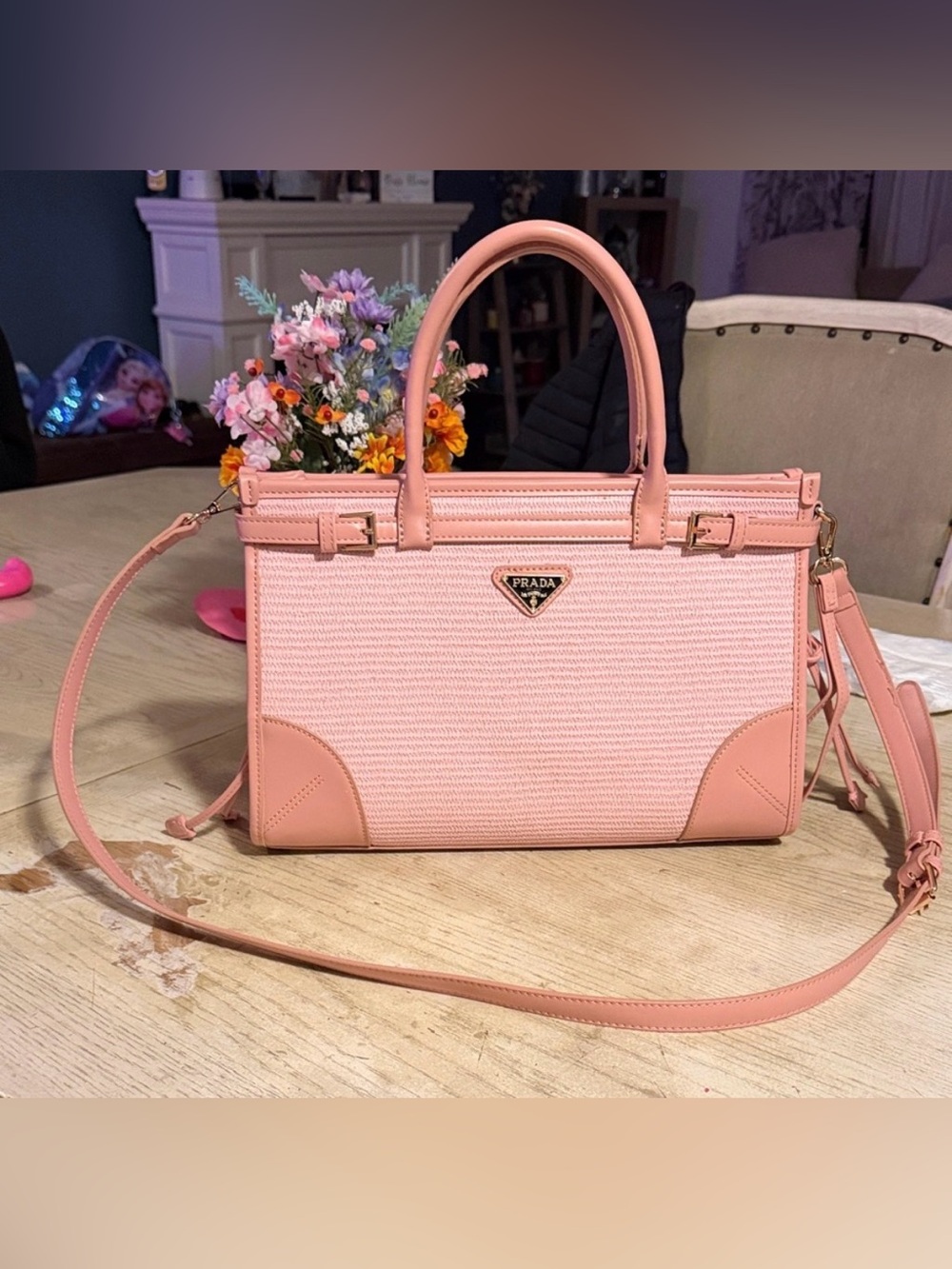 Designer inspired Pink Top-Handle Satchel